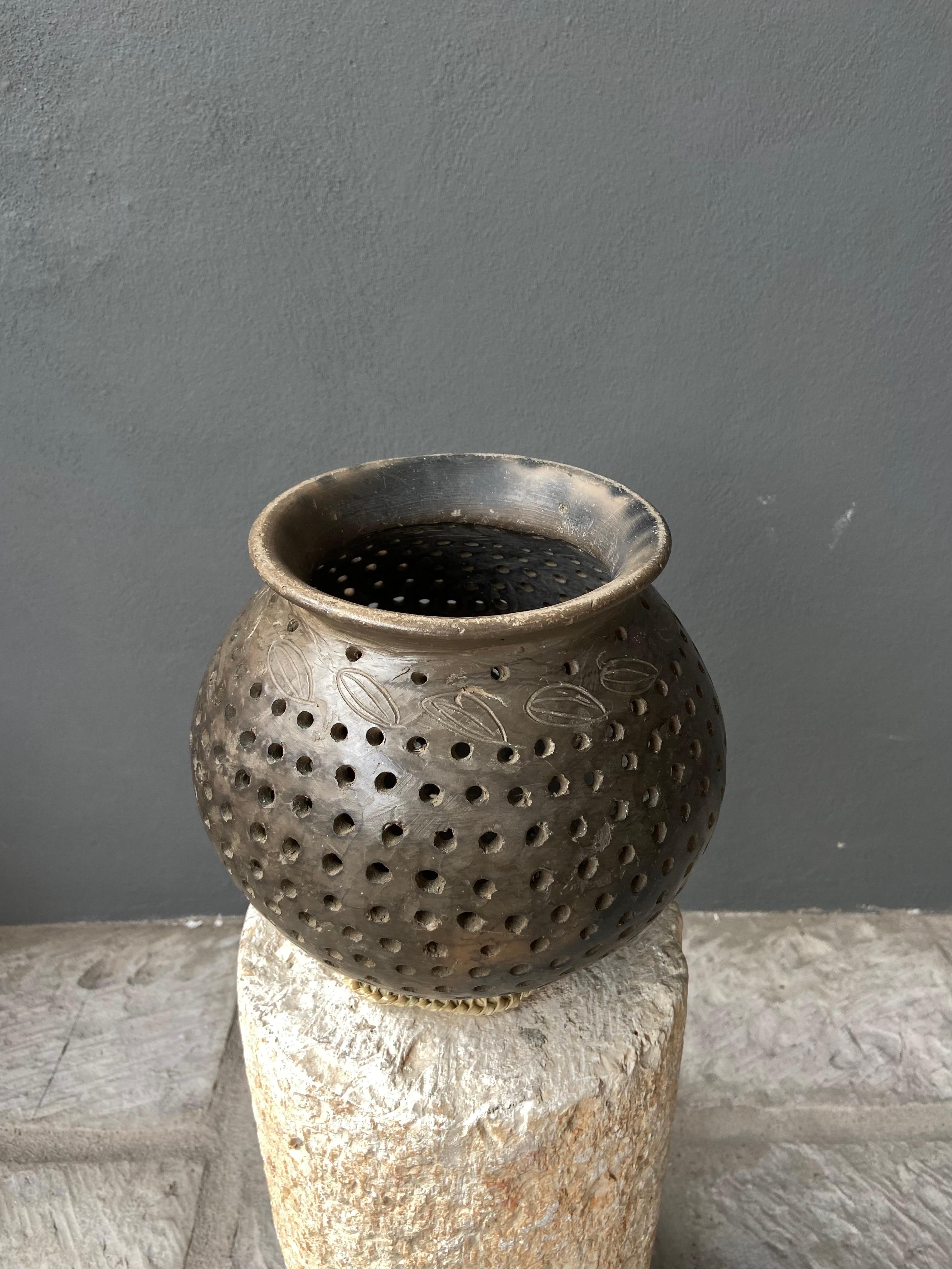 Rustic Ceramic Maize Strainer from Southern Oaxaca, Mexico, circa 1960's