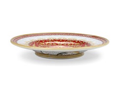 Plate Centerpiece Tray Bowl Decorated Ornament, Wall Dish Majolica Red, In Stock