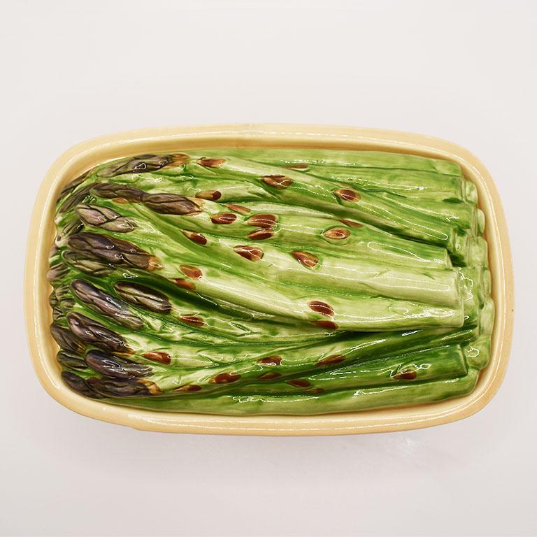 majolica asparagus dish