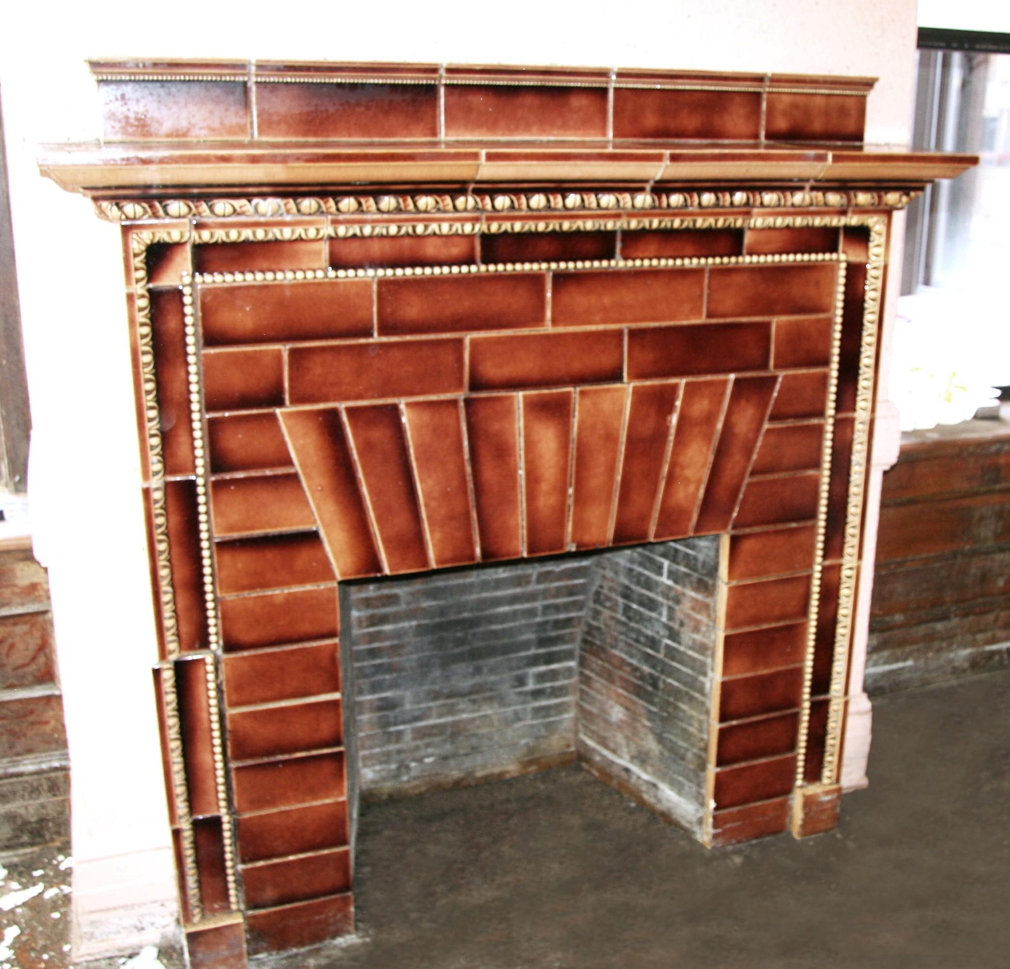 Ceramic Mantel from the Iver Johnson Building, Fitchburg, MA 3