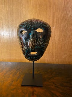 Masque en céramique, Accolay, France, années 1960