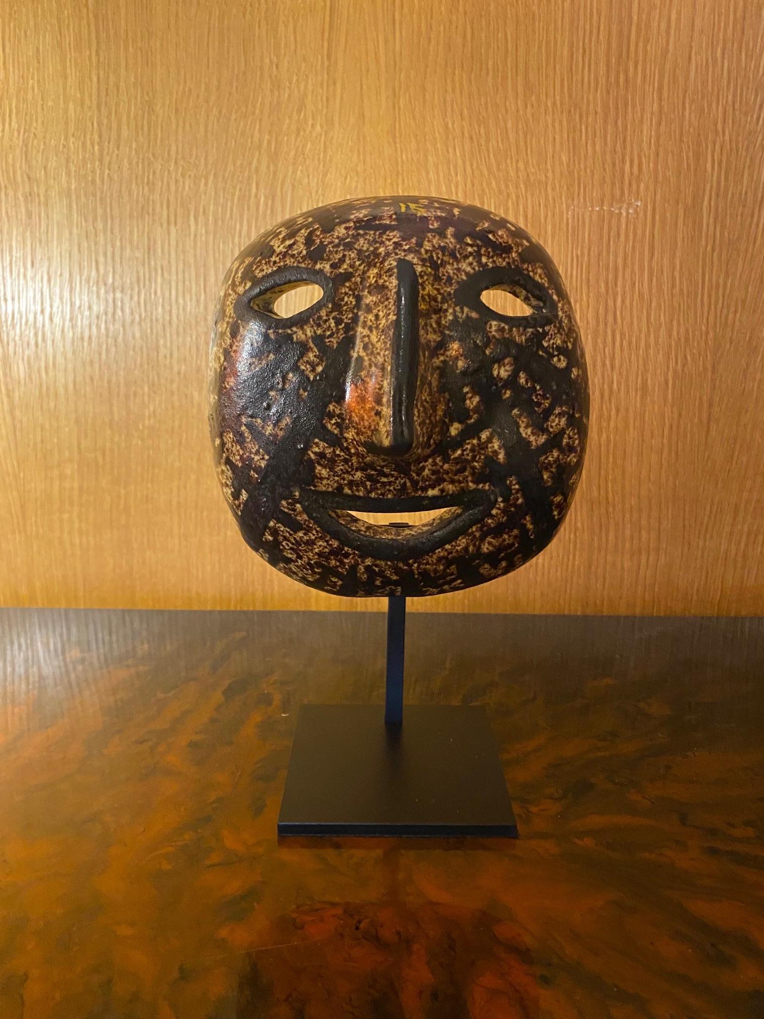 Ceramic Mask, Accolay, France, 1960s For Sale 1