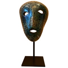 Masque en céramique, Accolay, France, années 1960