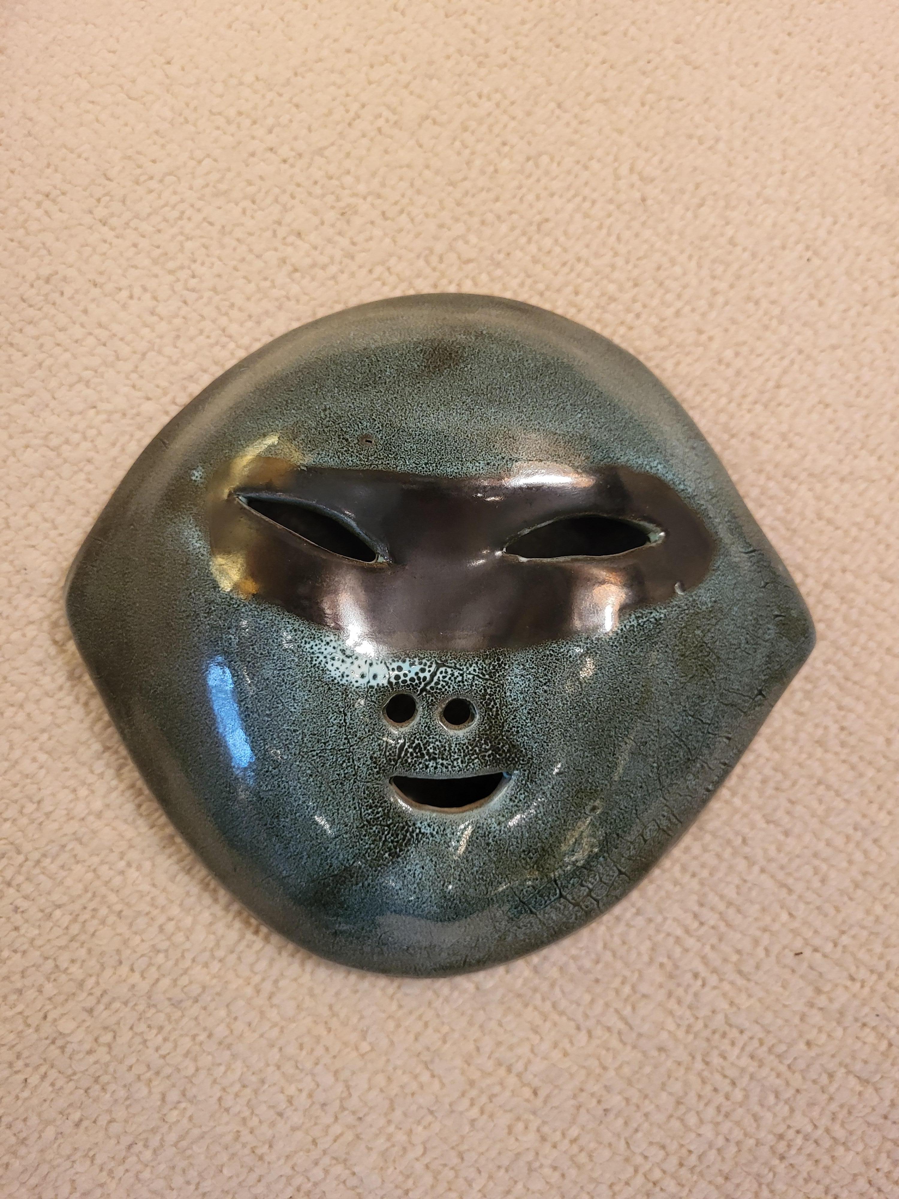 Mask by Accolay Pottery, active between 1945 and 1983, signed