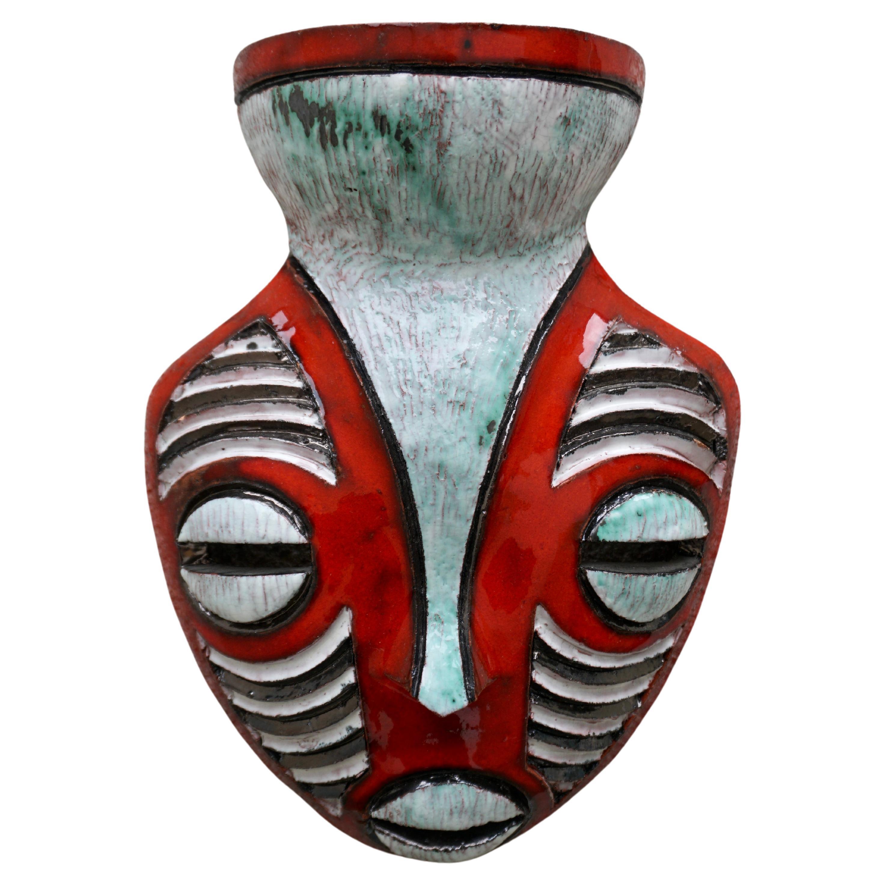 Ceramic Mask by N Dala, Congo, 1970s For Sale