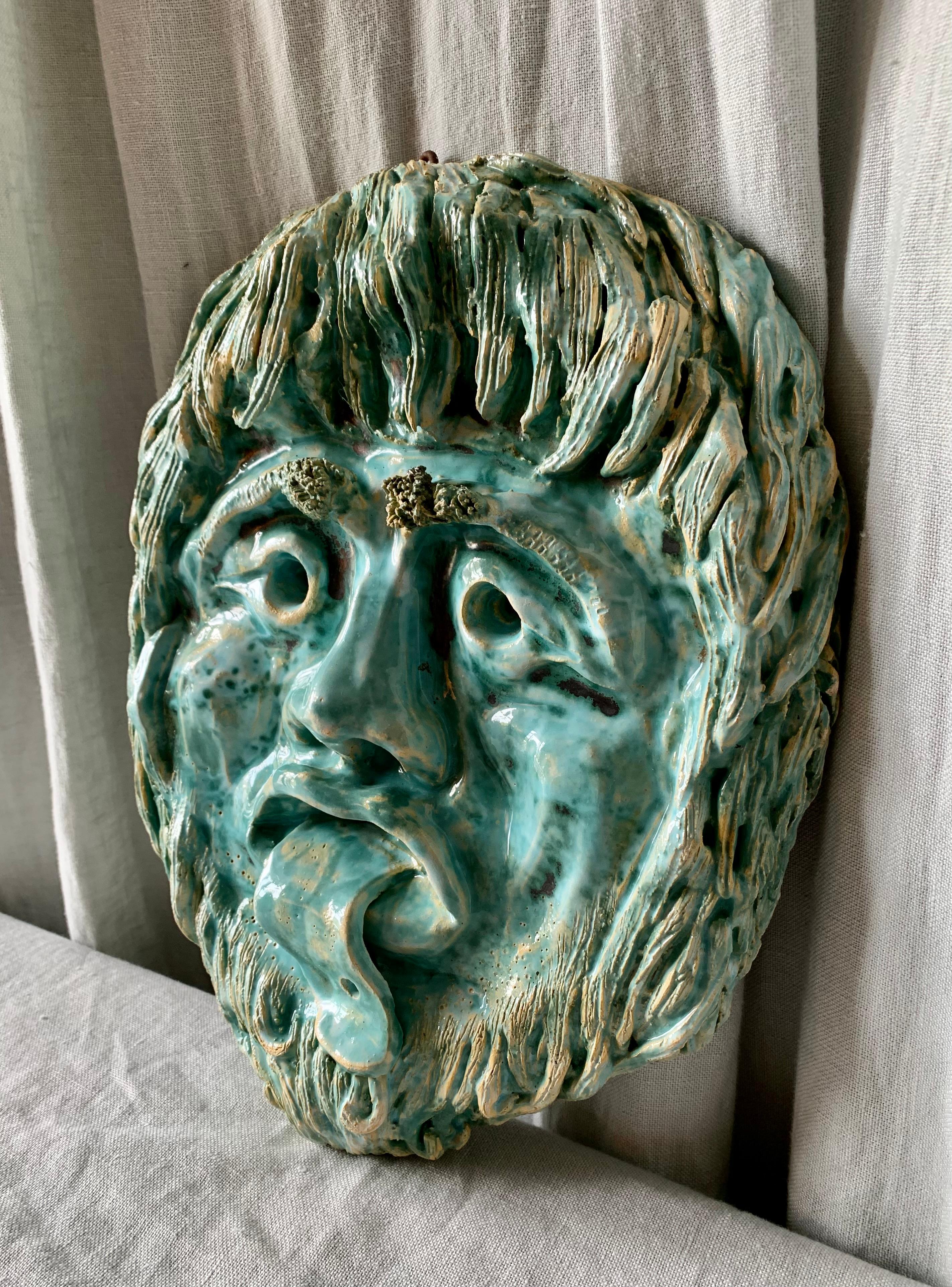 French Ceramic Mask For Sale