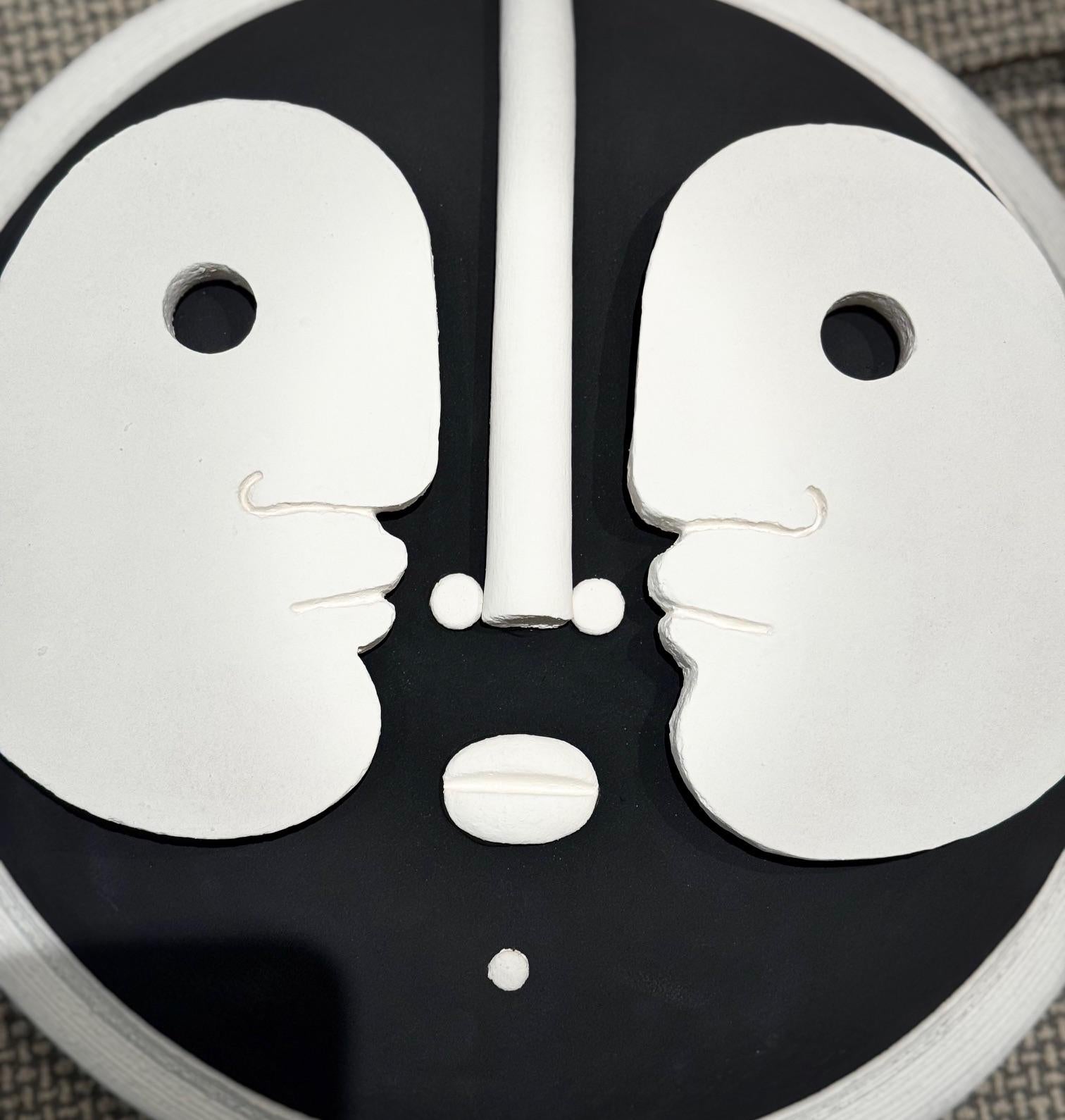 Keramische Maske, signiert von Dalo und der französischen Künstlerin Semilu im Angebot 5