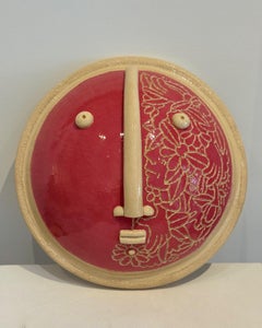 Ceramic Mask Signed Both by Dalo and French Woman Artist Semilu