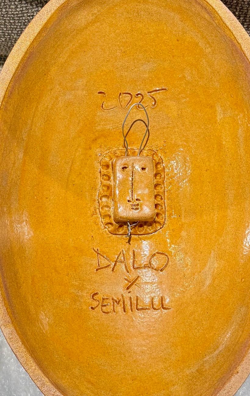 Keramische Maske, signiert von Dalo und der französischen Künstlerin Semilu (Keramik) im Angebot