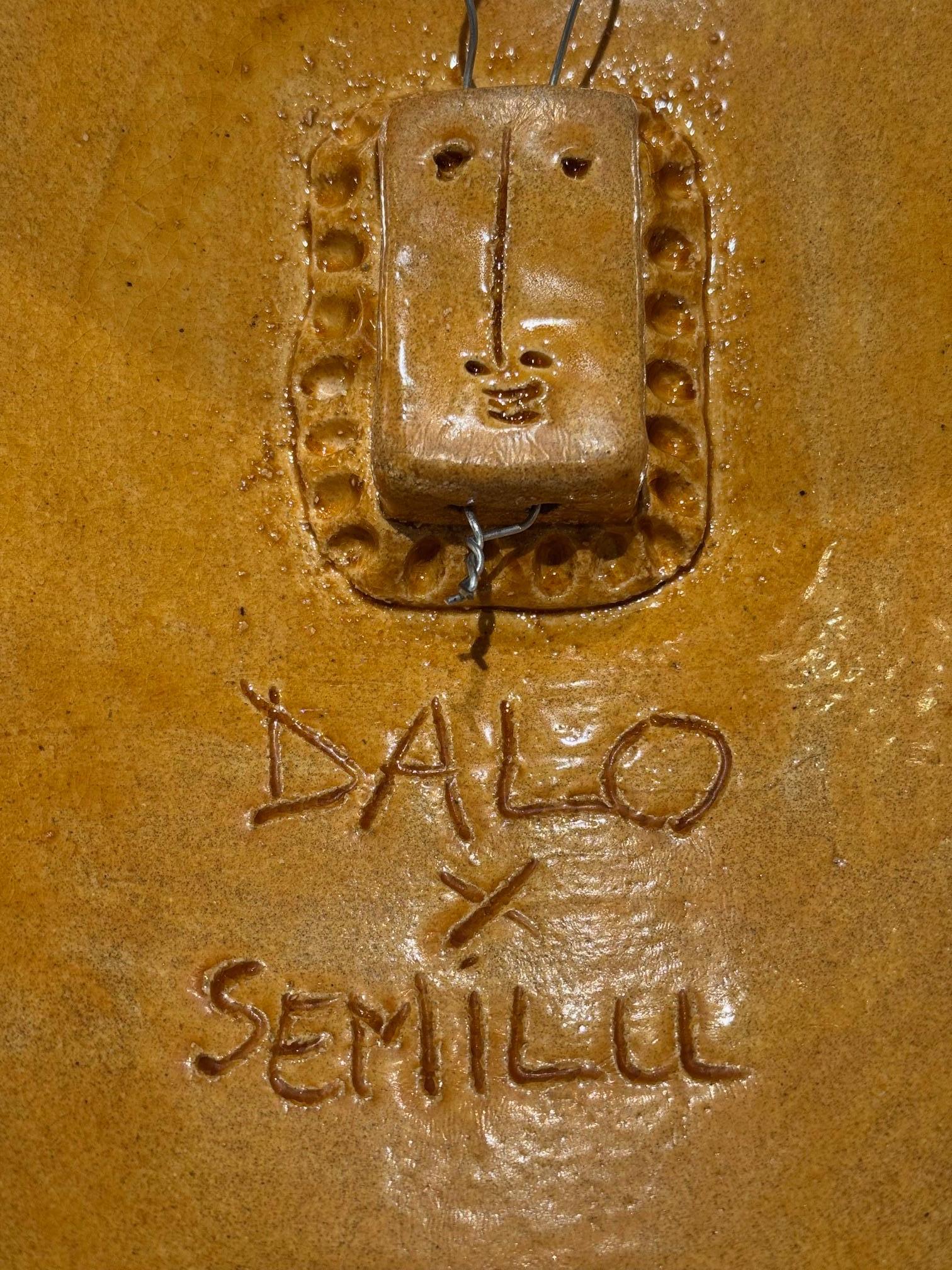 Keramische Maske, signiert von Dalo und der französischen Künstlerin Semilu im Angebot 3