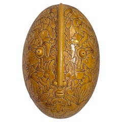 Ceramic Mask Signed Both by Dalo and French Woman Artist Semilu