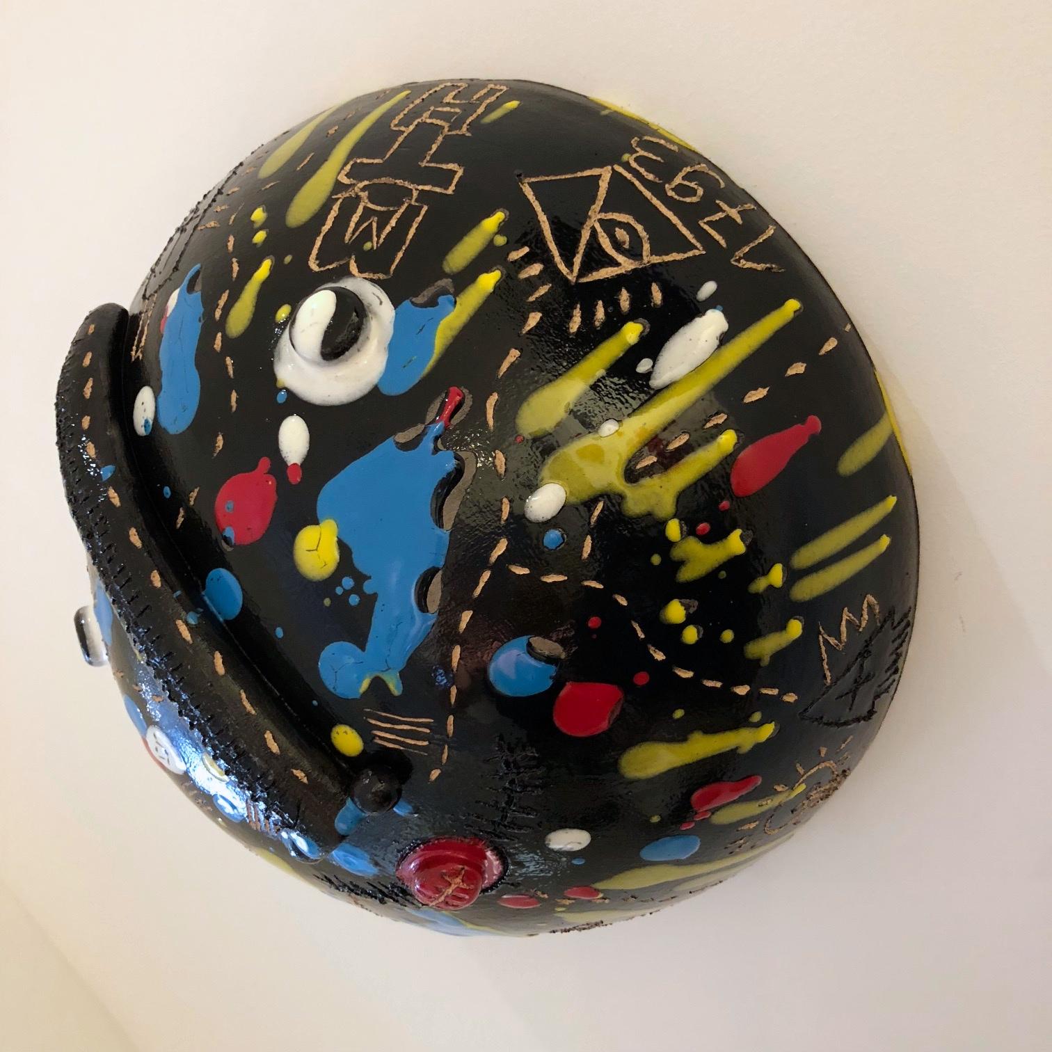 Ceramic Mask Signed Both by DaLo & Street Artiste Cumbone For Sale 1