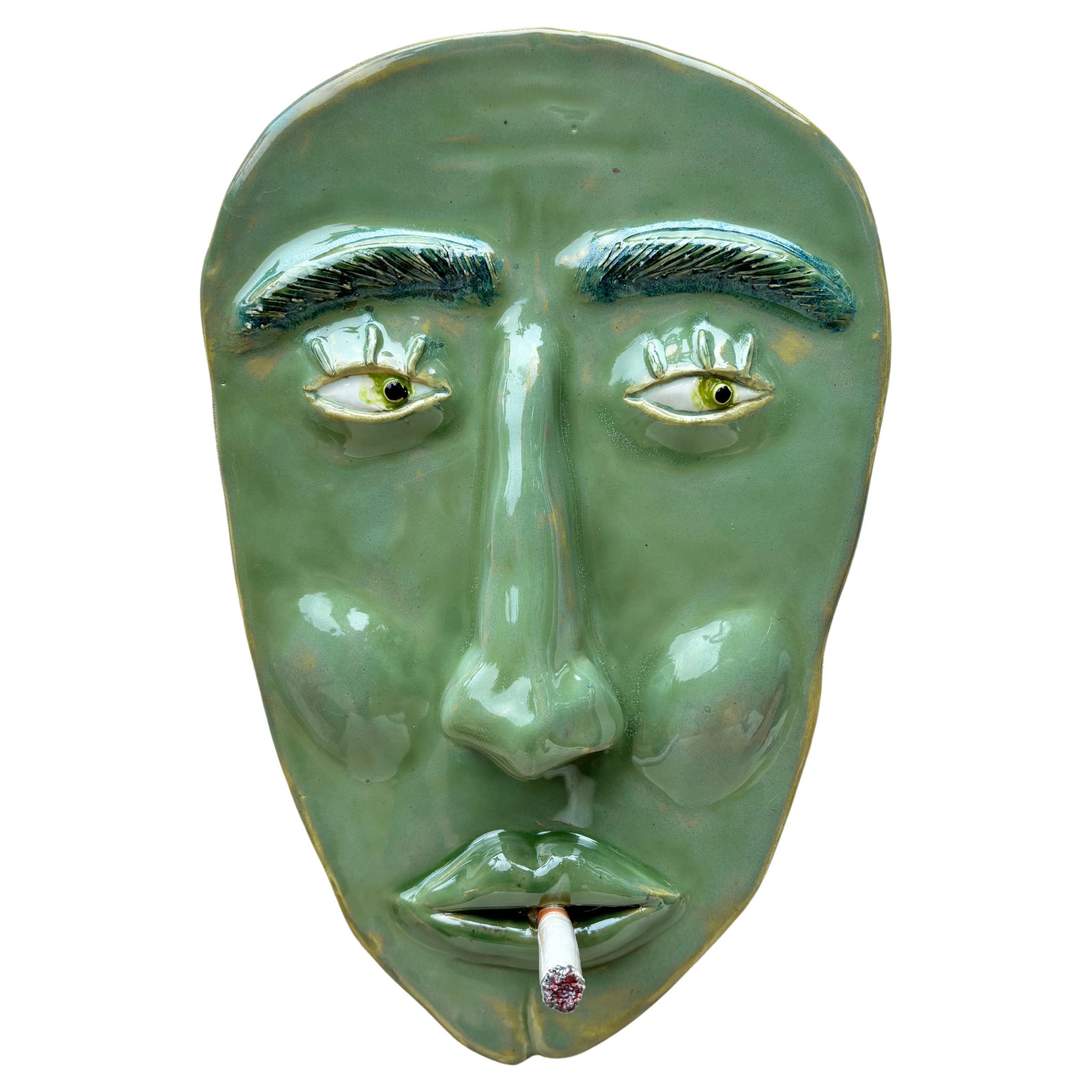 Keramische Maske, Wandplastik, von Alexey Krupinin