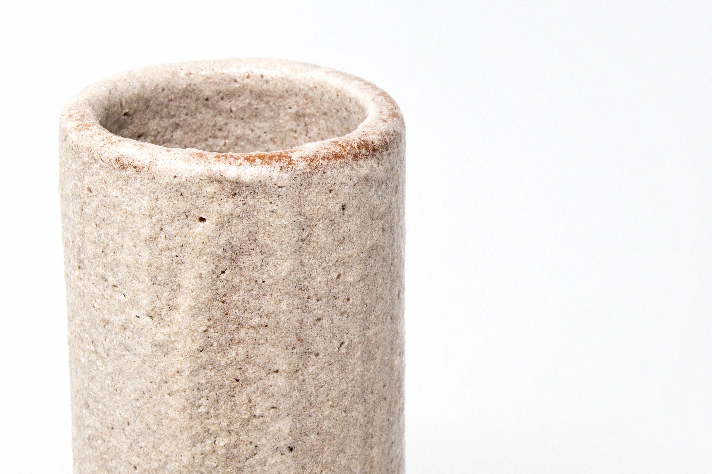 Ceramic Material Vase with Sea Stone 'Libra S White' Made in Italy 1