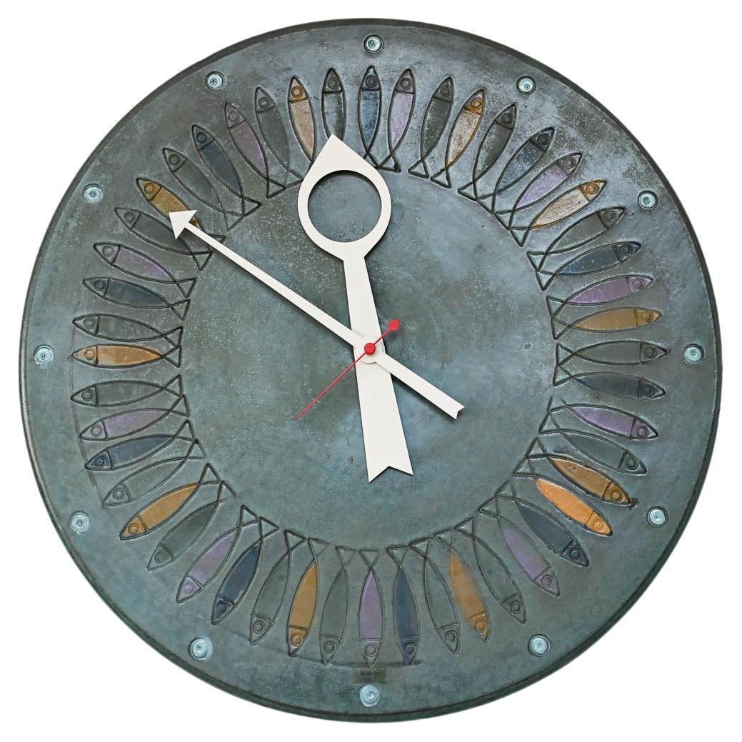Ceramic Meridian Fish Clock Model 7543 by Howard Miller For Sale