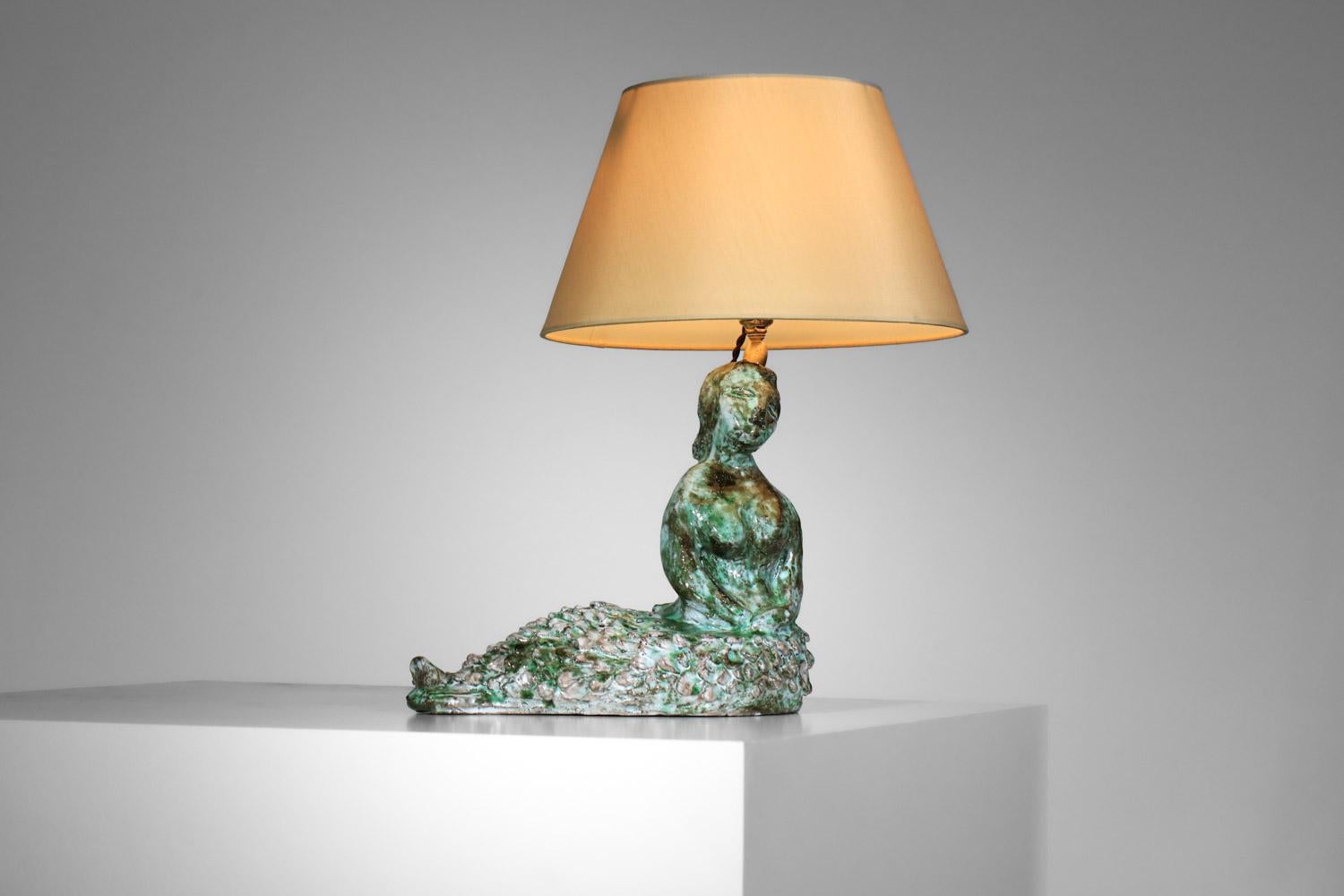 Ceramic mermaid lamp attributed to Guidette Carbonell  4