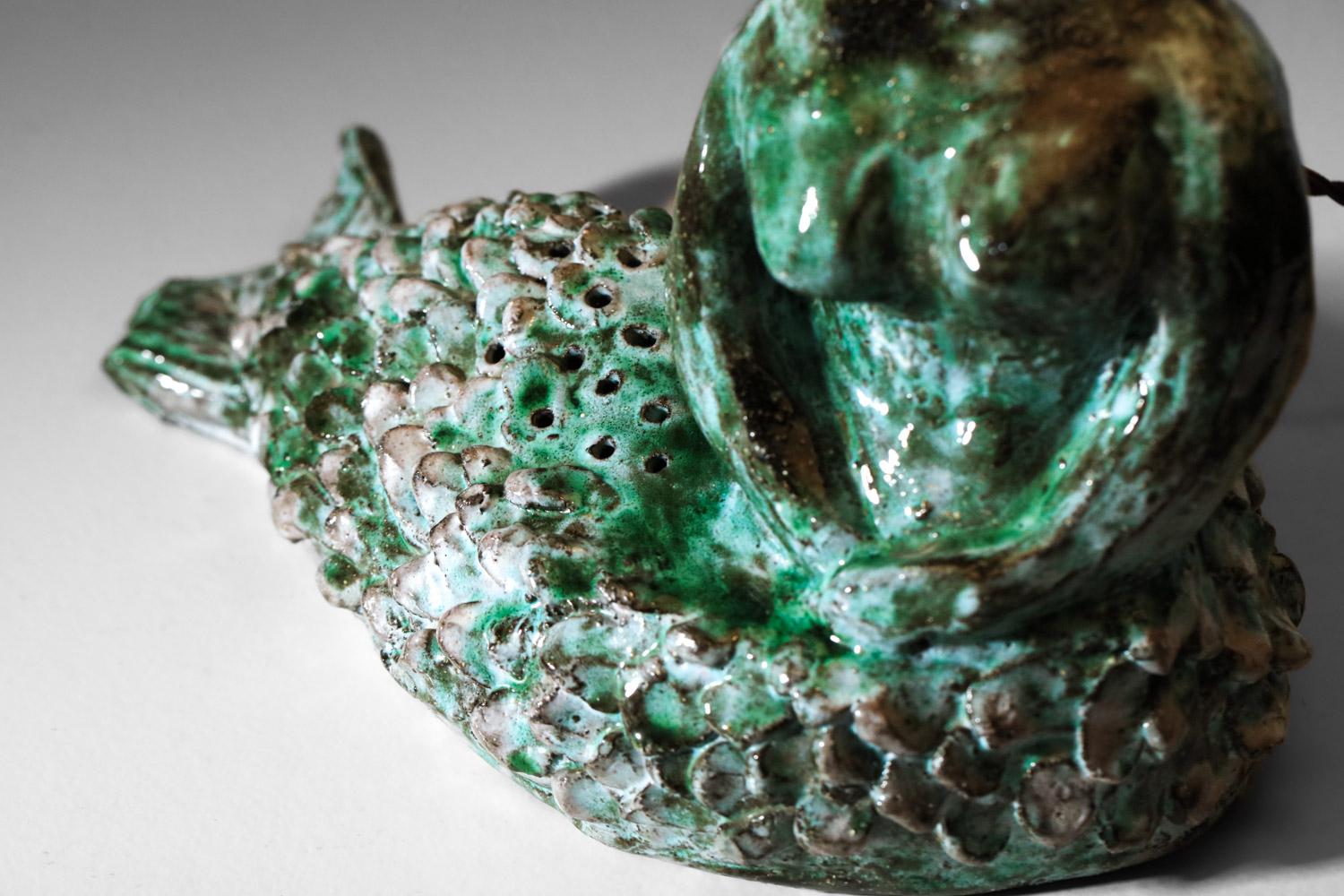 Ceramic mermaid lamp attributed to Guidette Carbonell  2