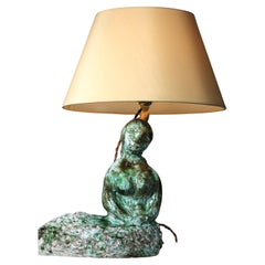 Retro Ceramic mermaid lamp attributed to Guidette Carbonell 