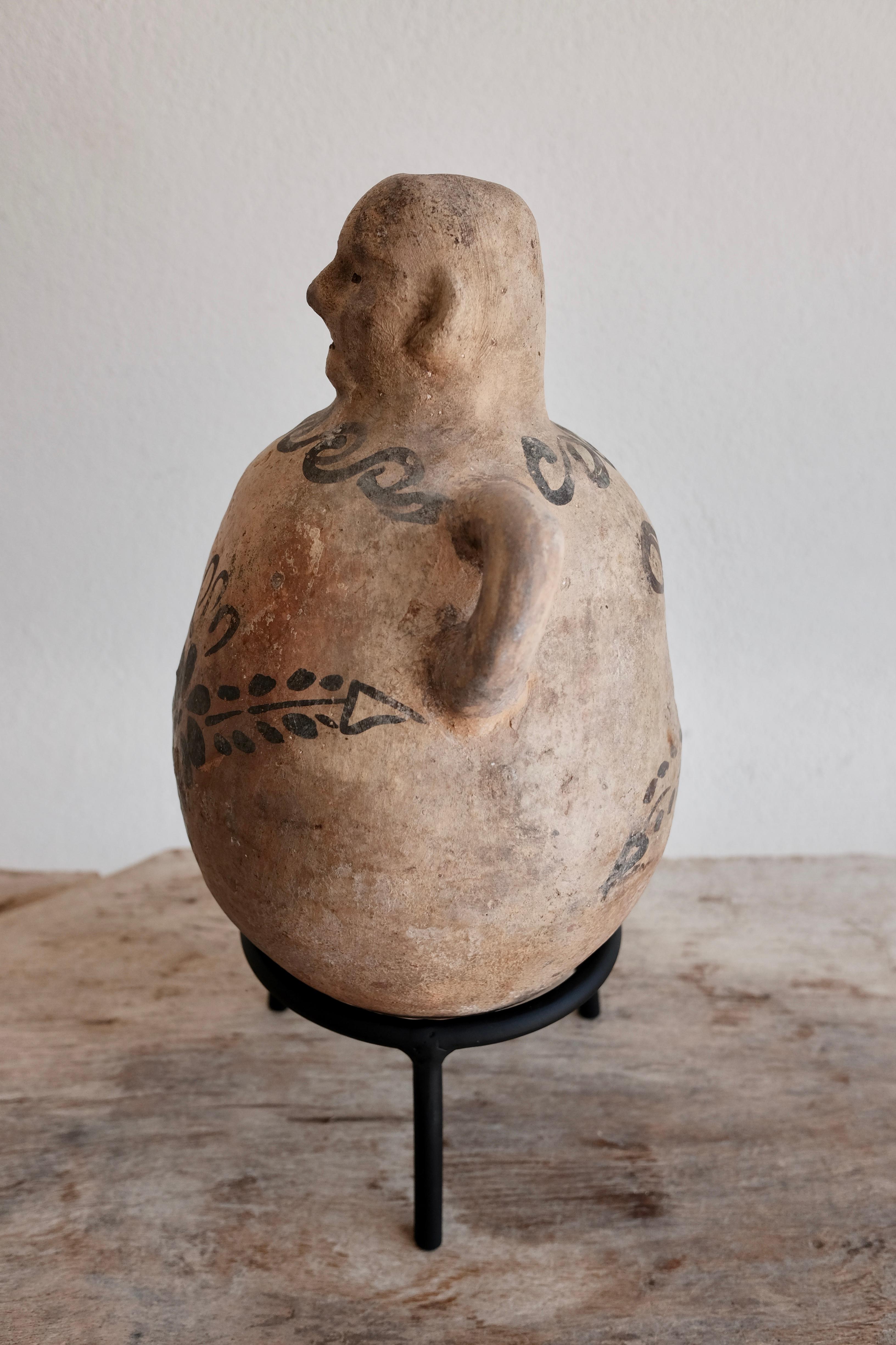 Folk Art Ceramic Mezcal Jug from Mexico, circa 1970s