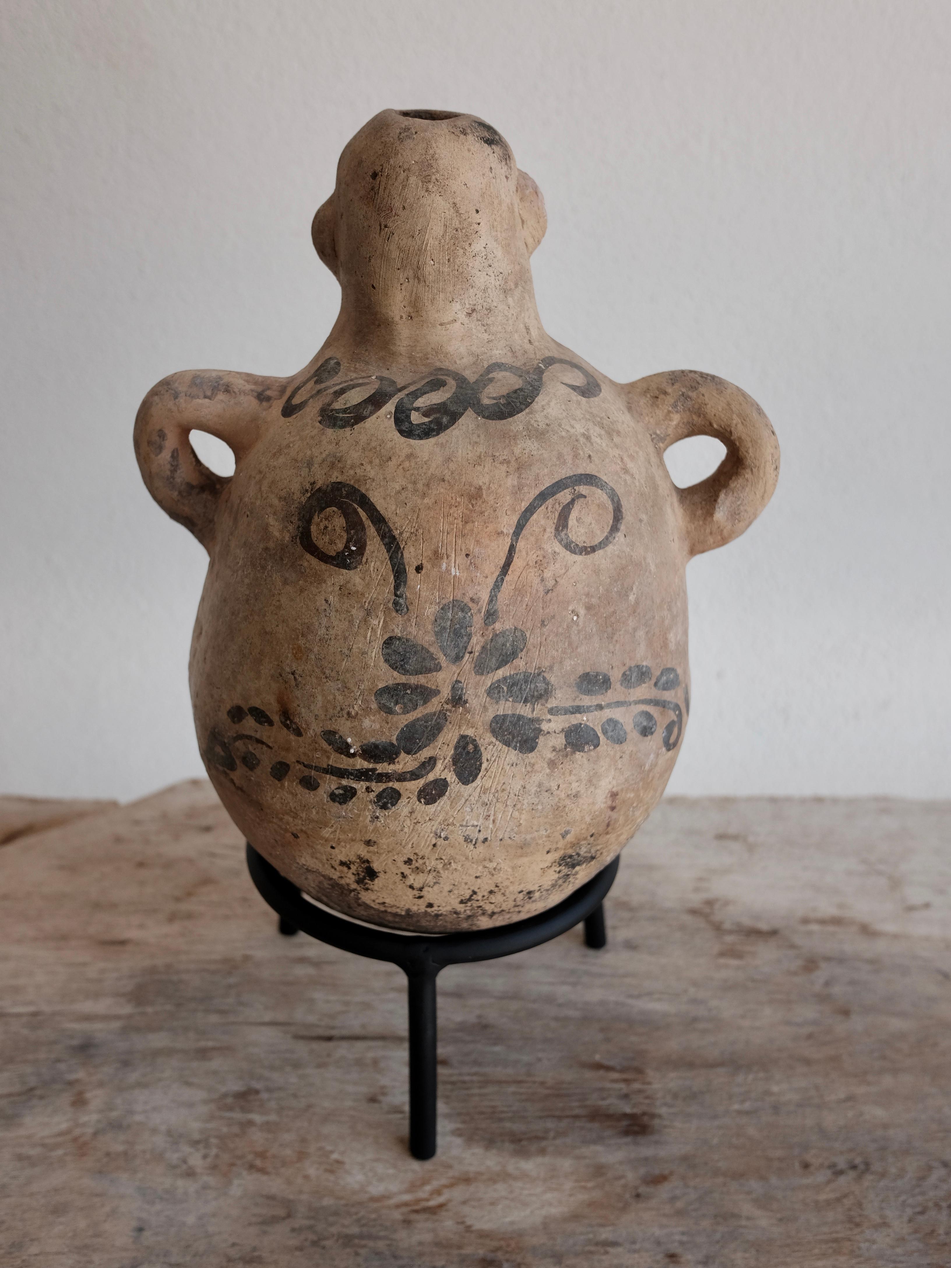 Fired Ceramic Mezcal Jug from Mexico, circa 1970s