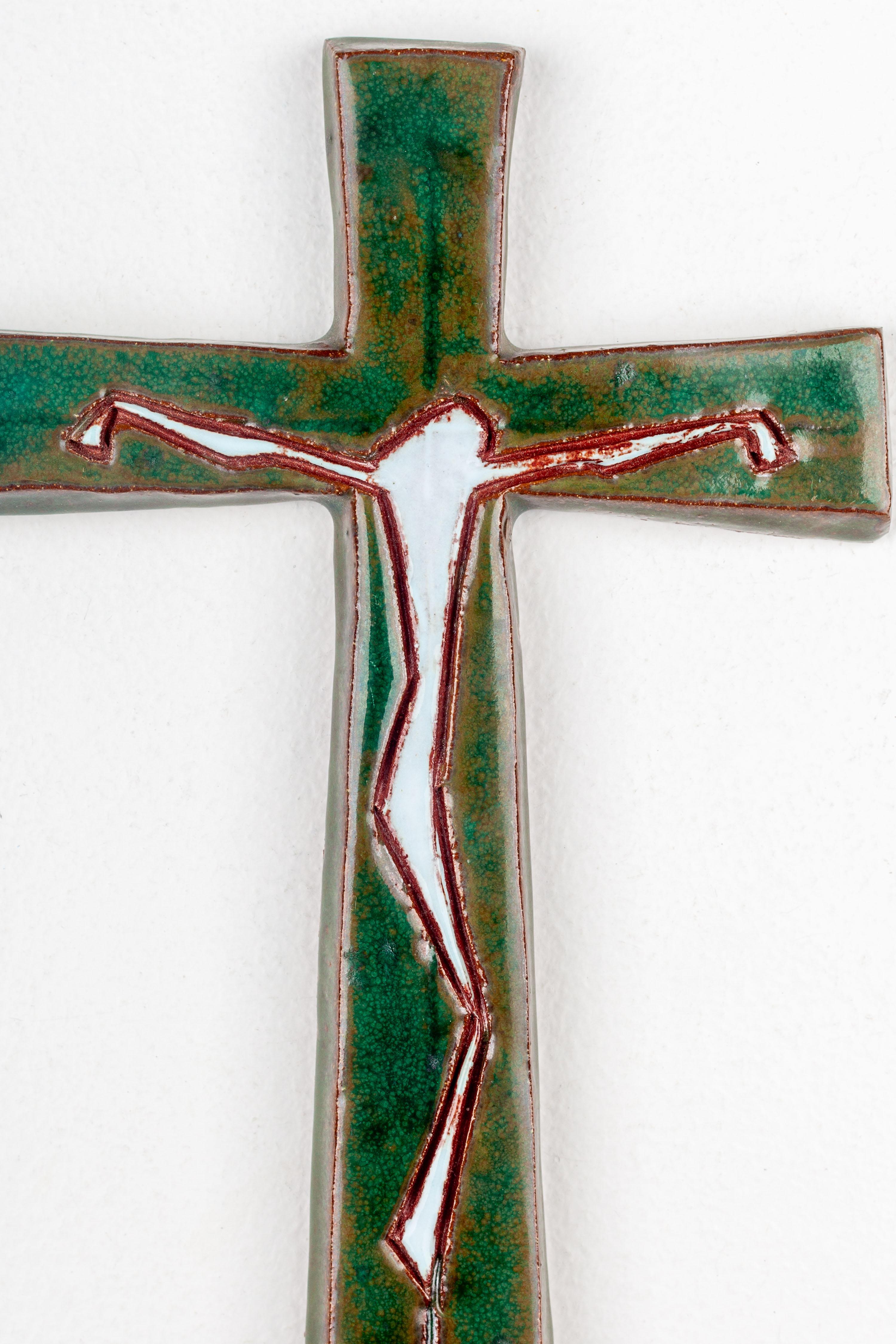  Ceramic Mid-century Abstract Crucifixion, Studio Pottery, Handmade in Europe For Sale 4