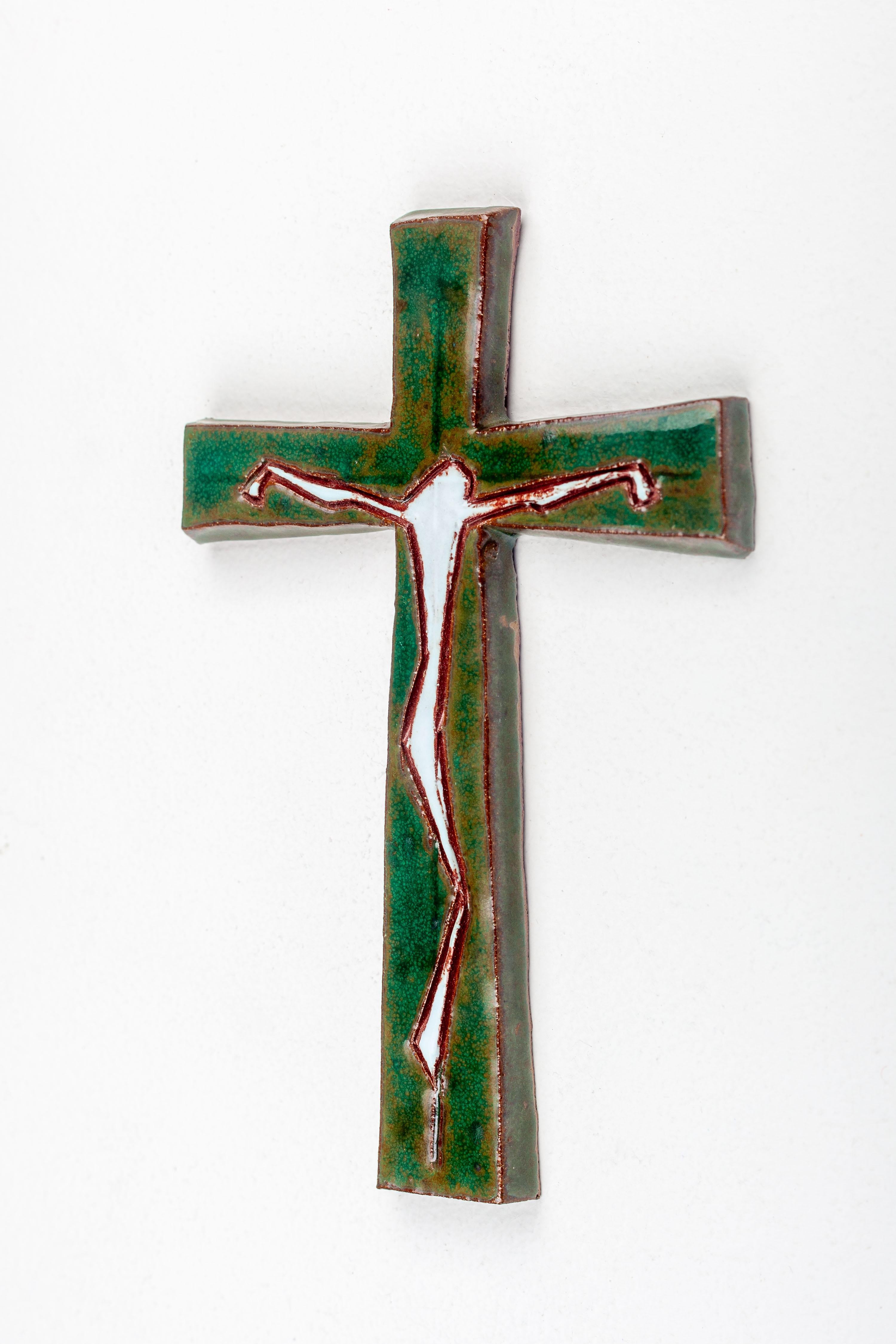 Mid-Century Modern  Ceramic Mid-century Abstract Crucifixion, Studio Pottery, Handmade in Europe For Sale
