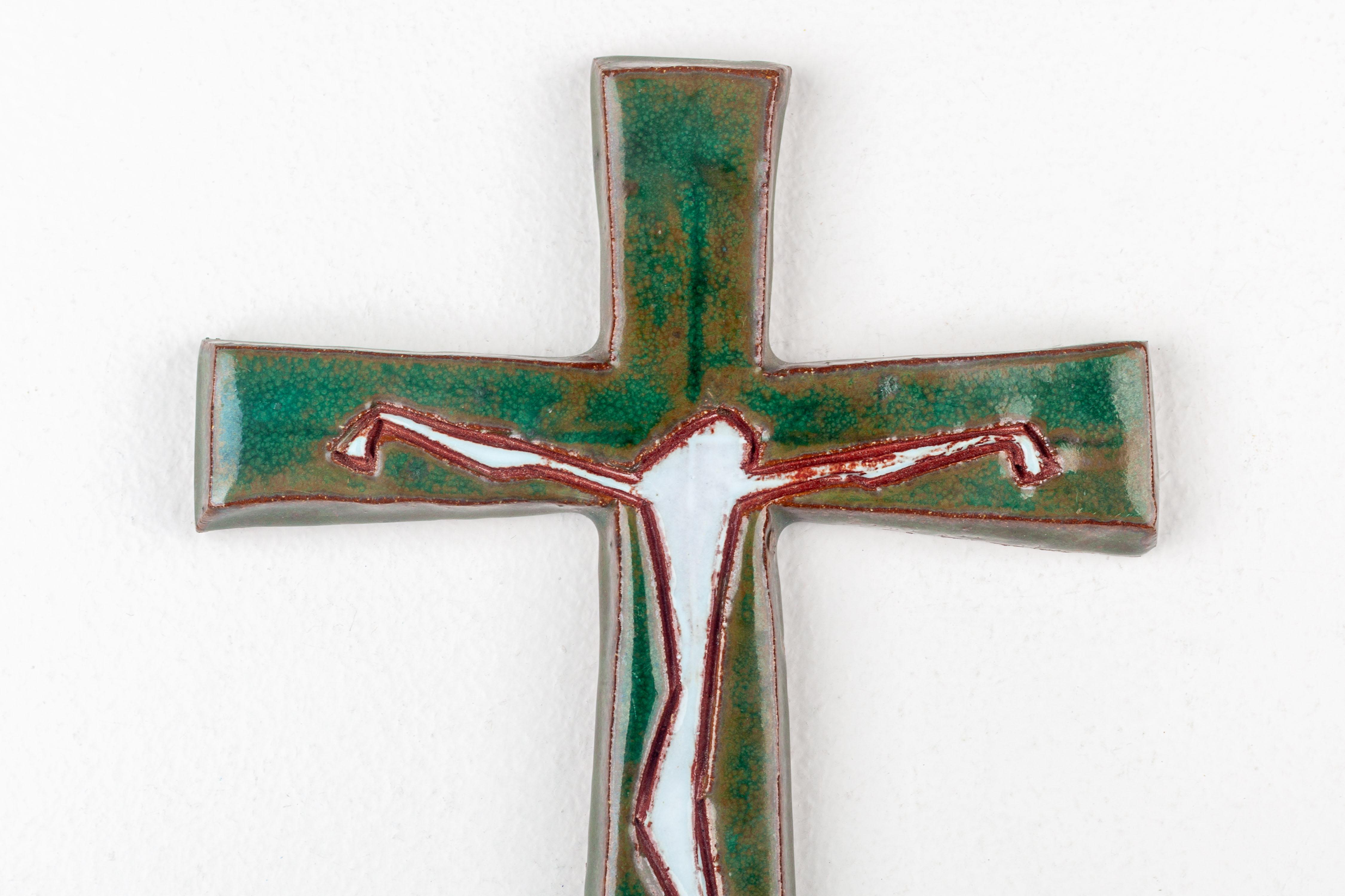  Ceramic Mid-century Abstract Crucifixion, Studio Pottery, Handmade in Europe For Sale 1