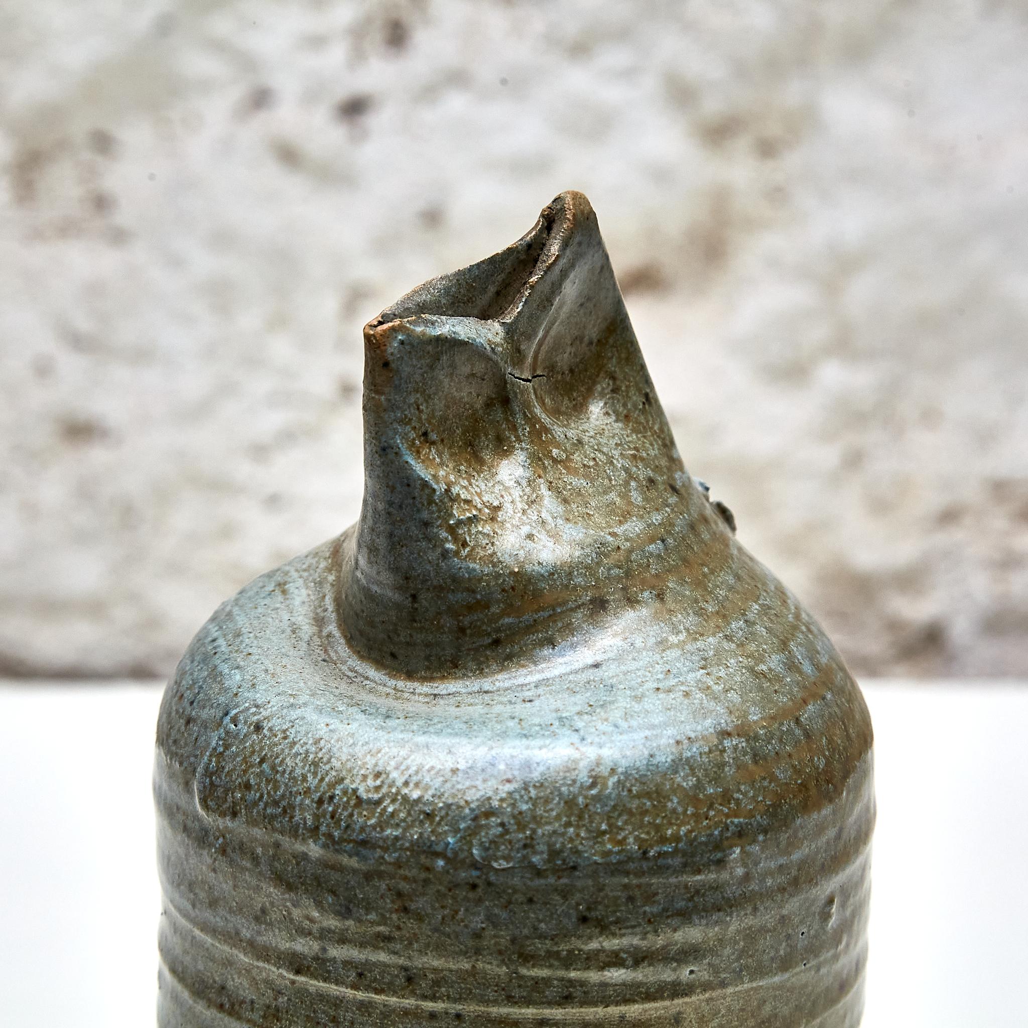 Ceramic Mid-Century Modern Sculpture Vase of Massana School, circa 1970 For Sale 8