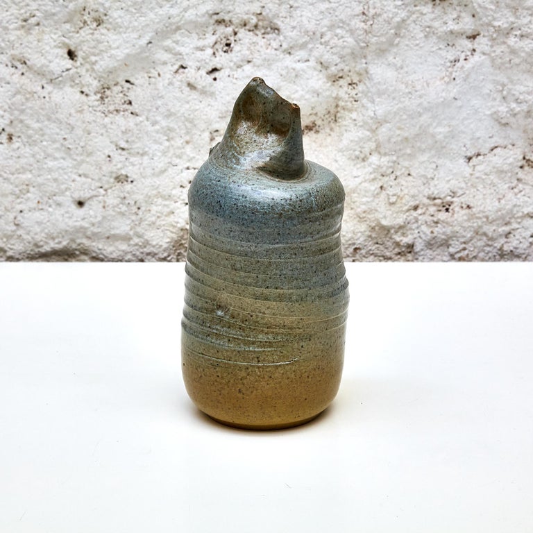 Ceramic MidCentury Modern Sculpture Vase of Massana School, circa 1970
