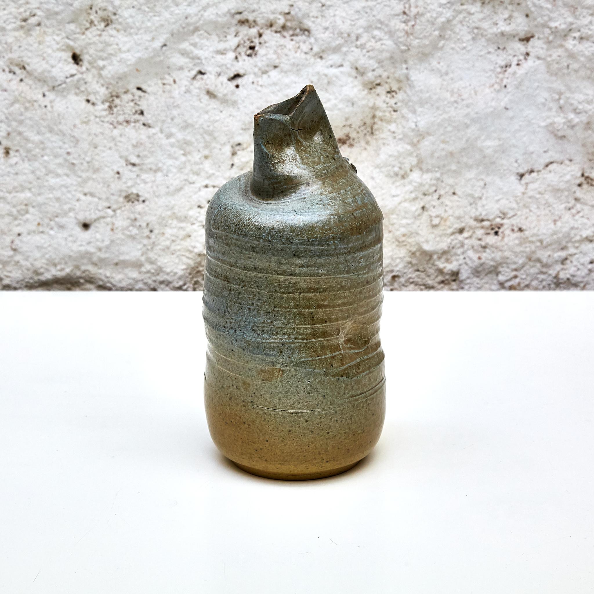 Ceramic Mid-Century Modern Sculpture Vase of Massana School, circa 1970 In Good Condition For Sale In Barcelona, Barcelona