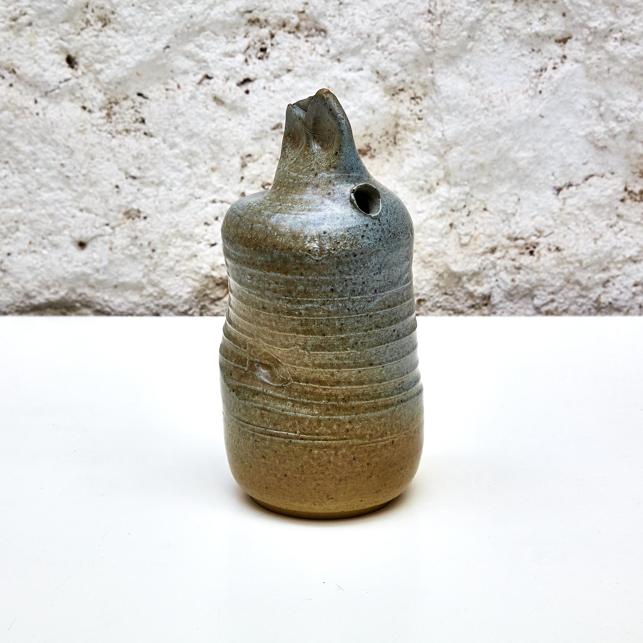 Ceramic Mid-Century Modern Sculpture Vase of Massana School, circa 1970 For Sale 1