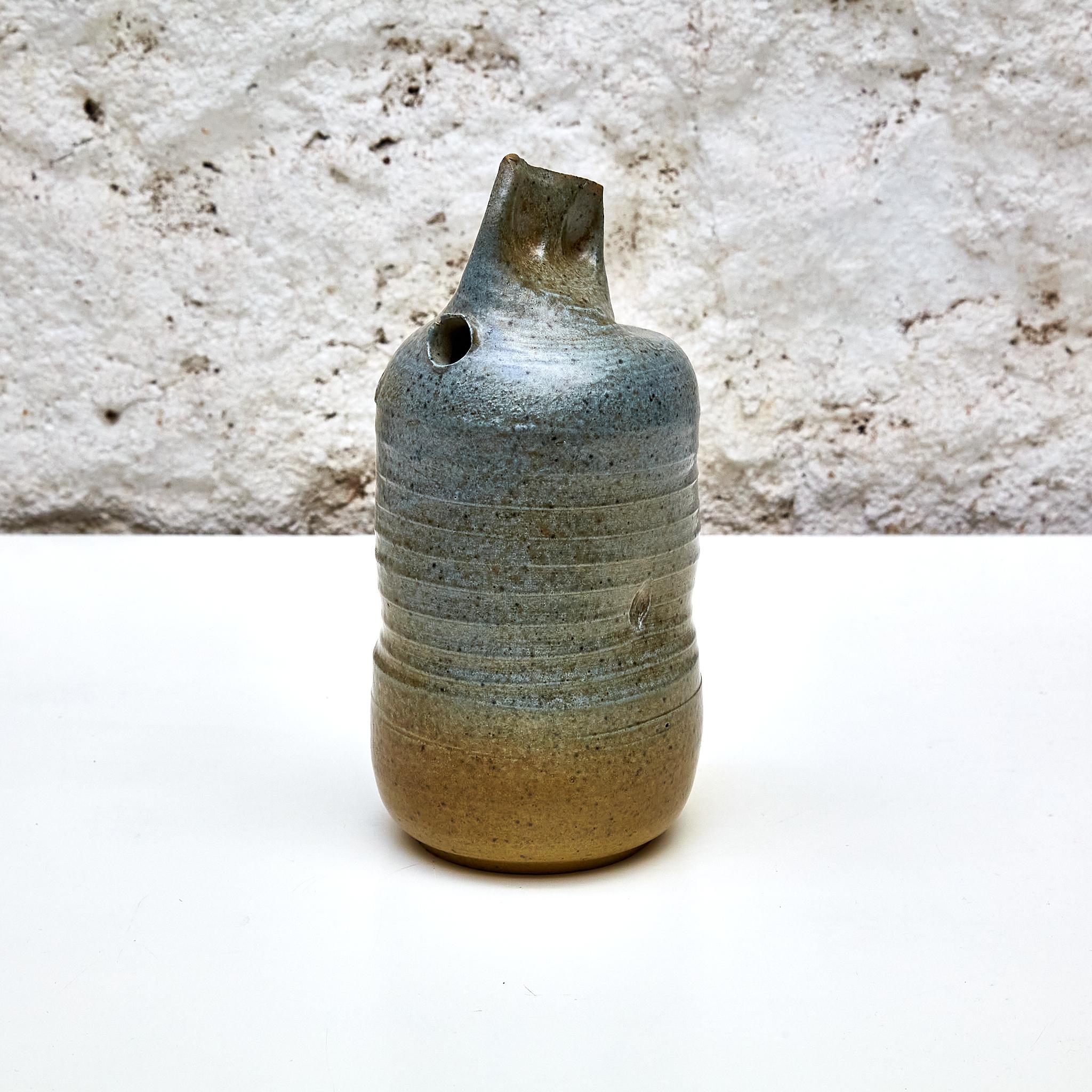 Ceramic Mid-Century Modern Sculpture Vase of Massana School, circa 1970 For Sale 3