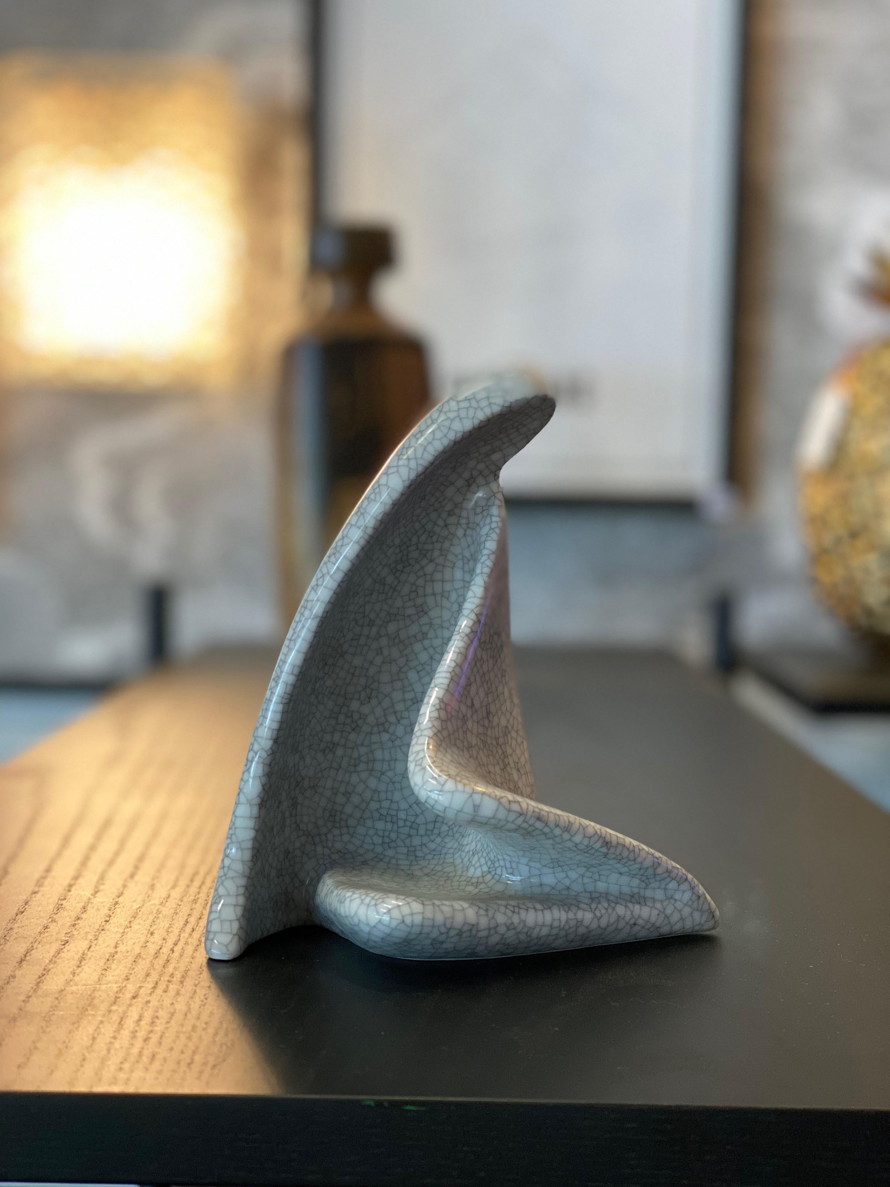Glazed Ceramic Midcentury Rosenthal Figure by Hans Stangl, Abstract Madonna Sculpture