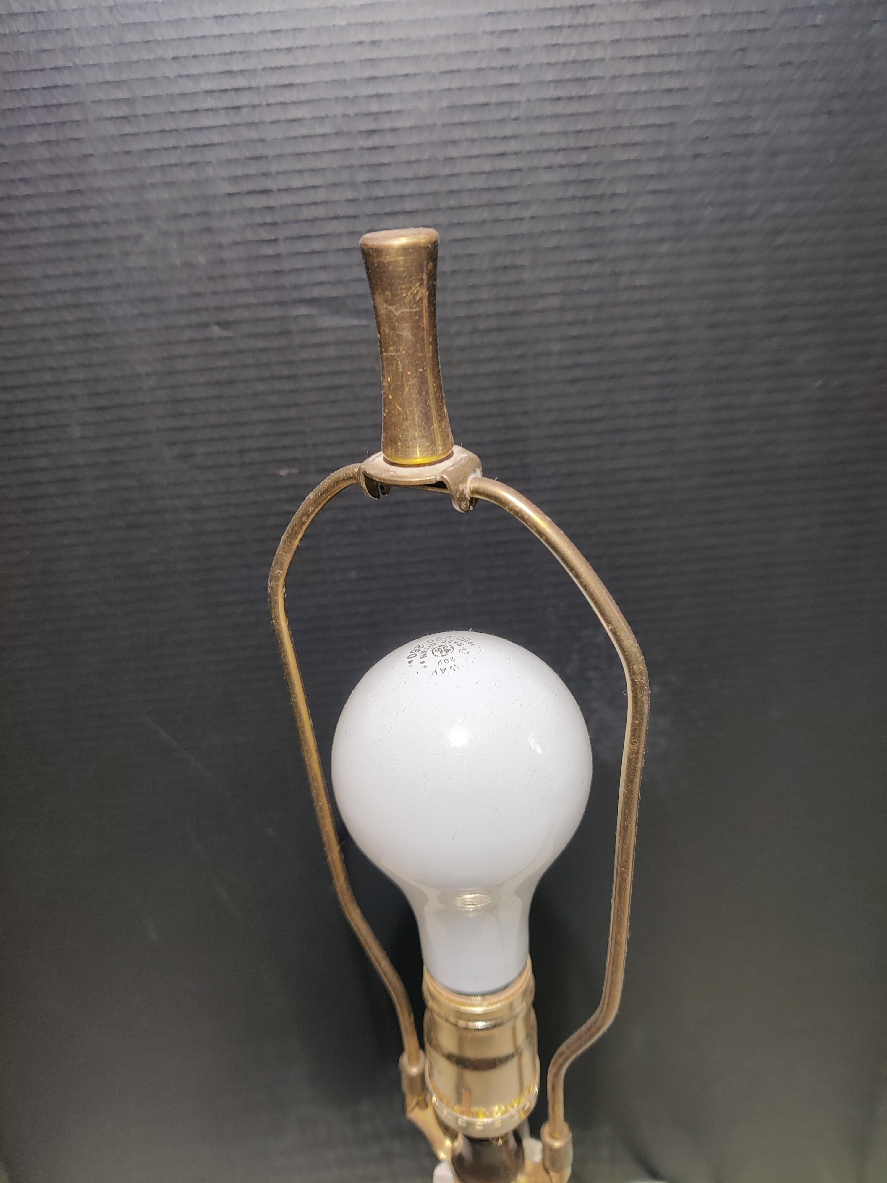 20th Century Ceramic mid-century table lamp with multi-color accents. For Sale