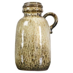 Ceramic Mid-Century West Germany Handle Vase, Glossy Speckled Enamel, 1960s