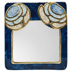 Vintage Ceramic mirror "Arts Décoratifs" by Mithé Espelt