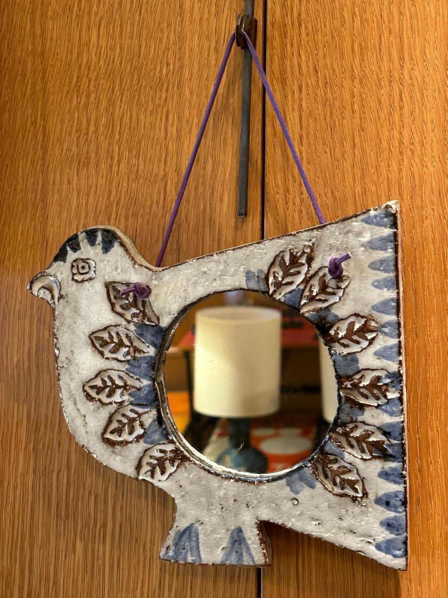 Mid-20th Century Ceramic mirror by Albert Thiry, France, 1960's For Sale