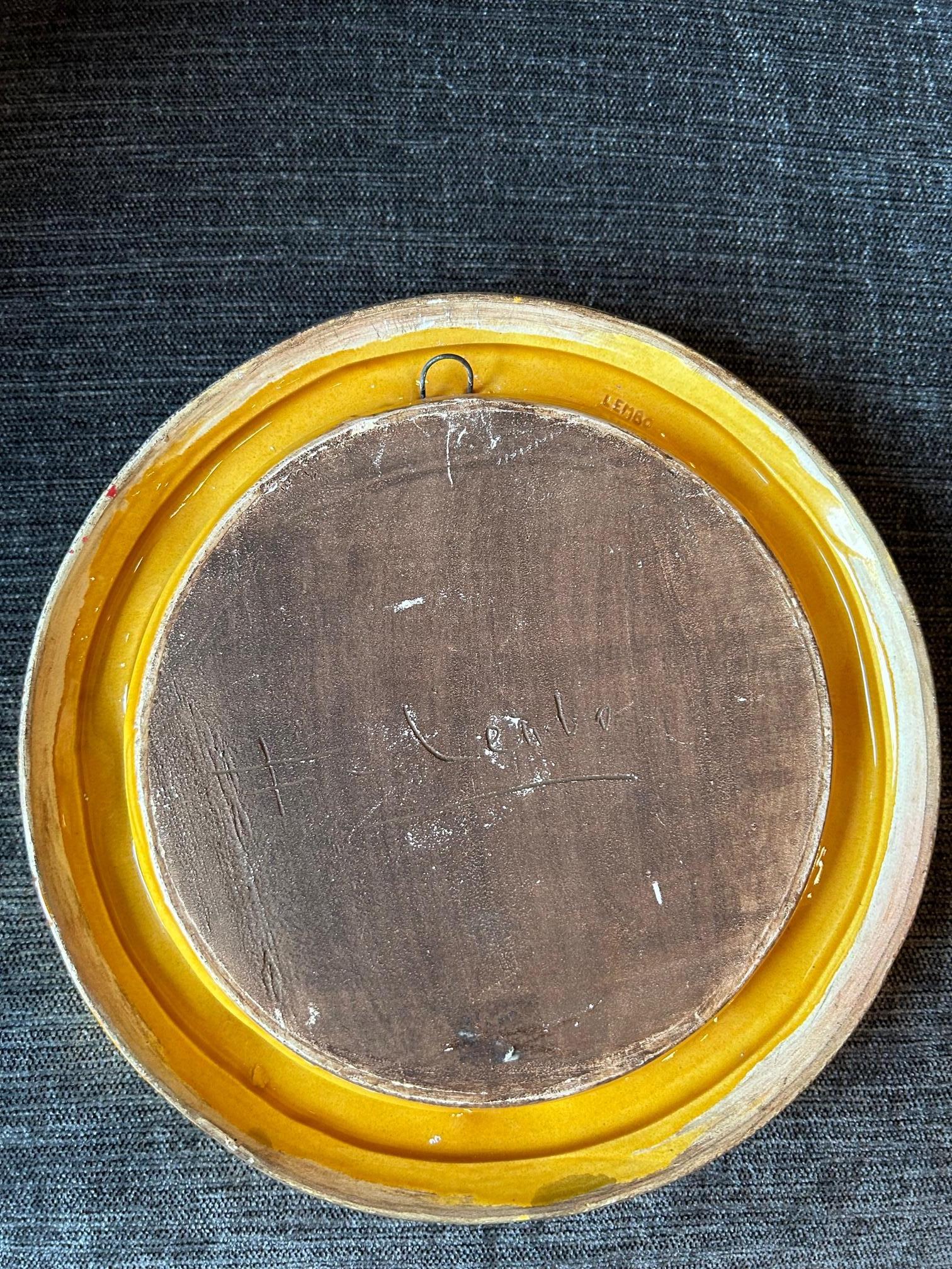Ceramic mirror by François Lembo, France, 1960s For Sale 1