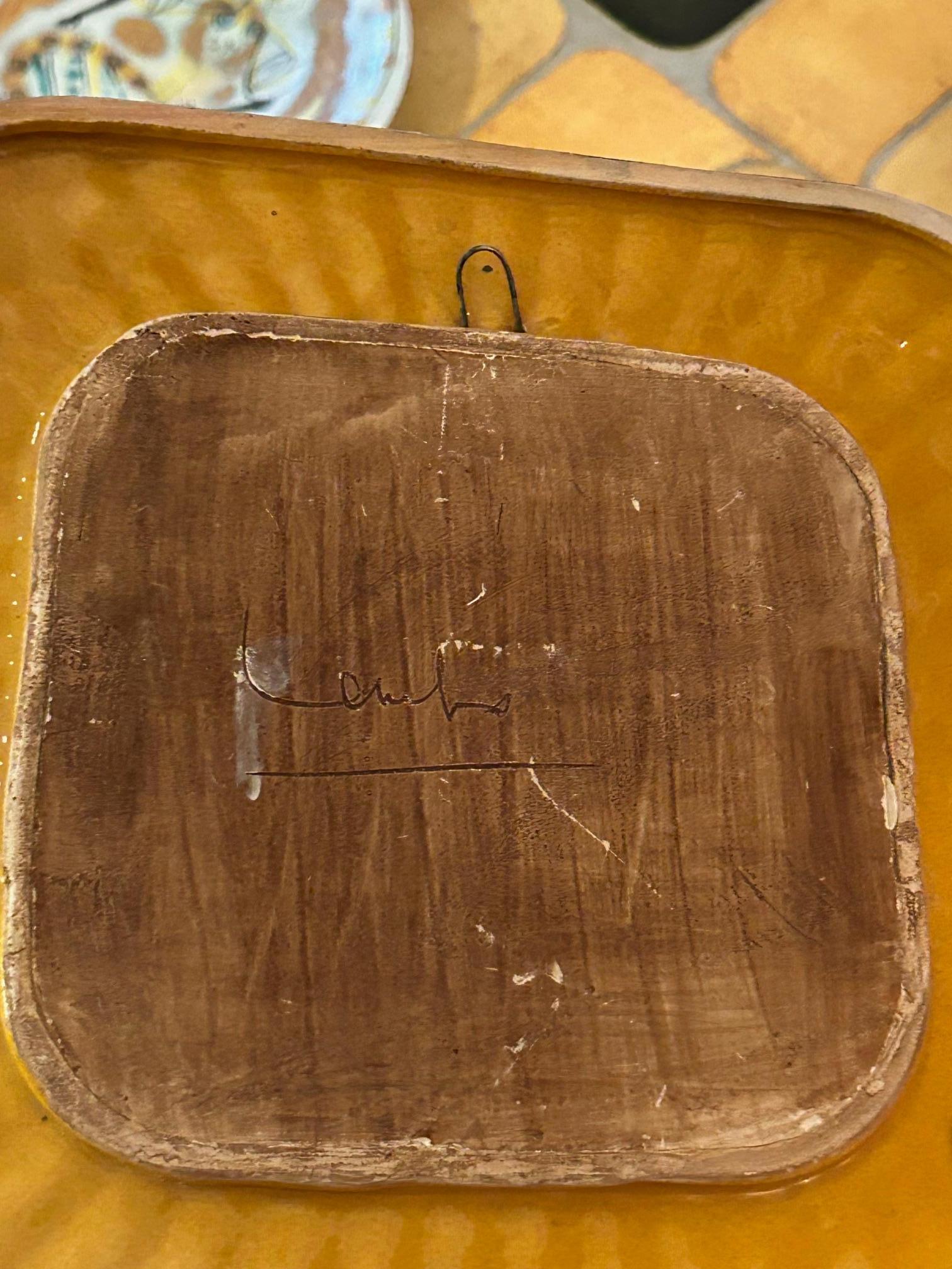 Specchio in ceramica di François Lembo, Francia, anni '60 in vendita 1