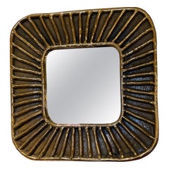 Miroir en céramique de François Lembo, France, années 1960