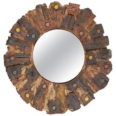 Ceramic Mirror by Jacky Coville, France, 1970s