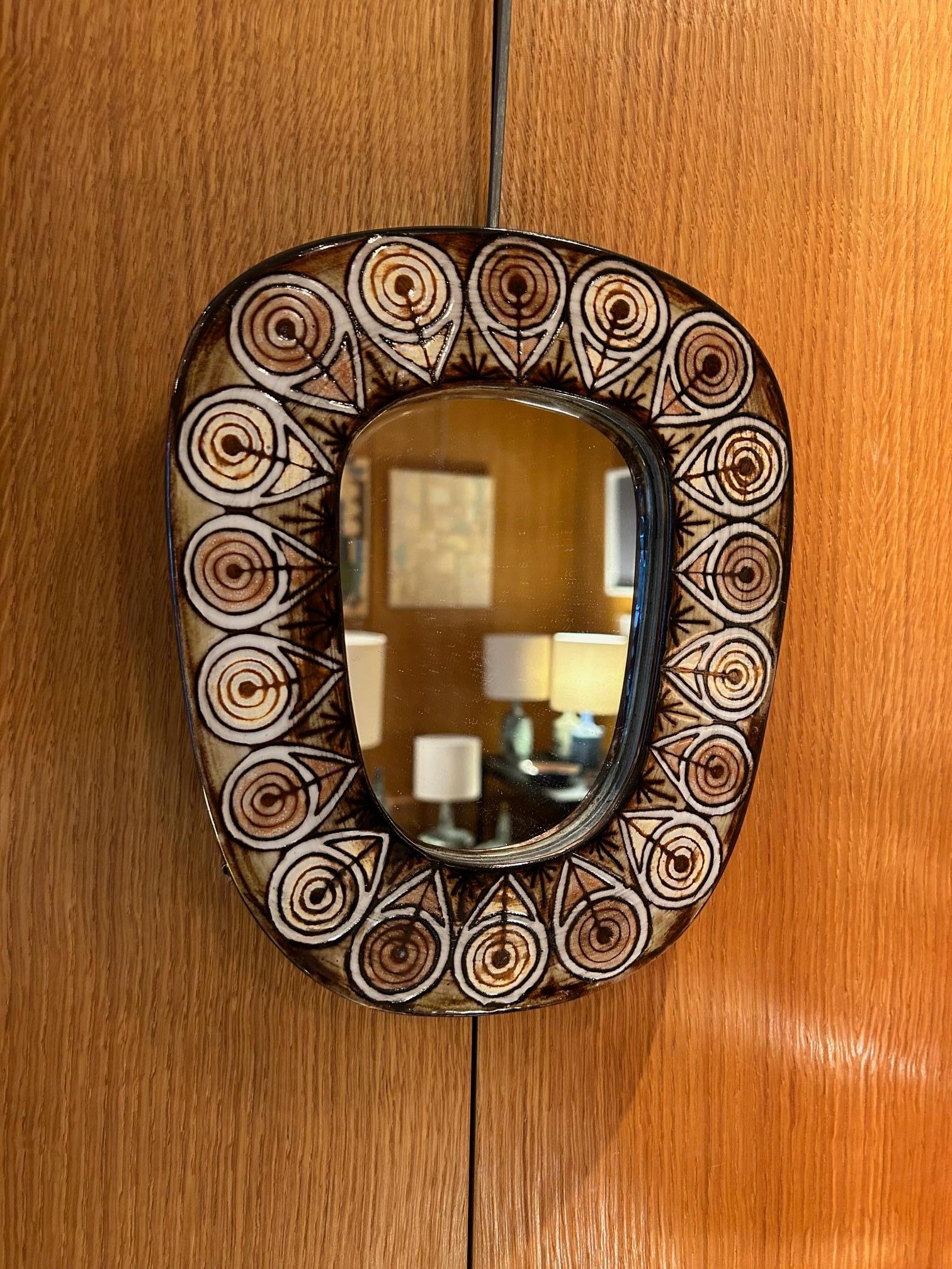 French Ceramic mirror by Jean-Claude Malarmey, France, 1970's For Sale