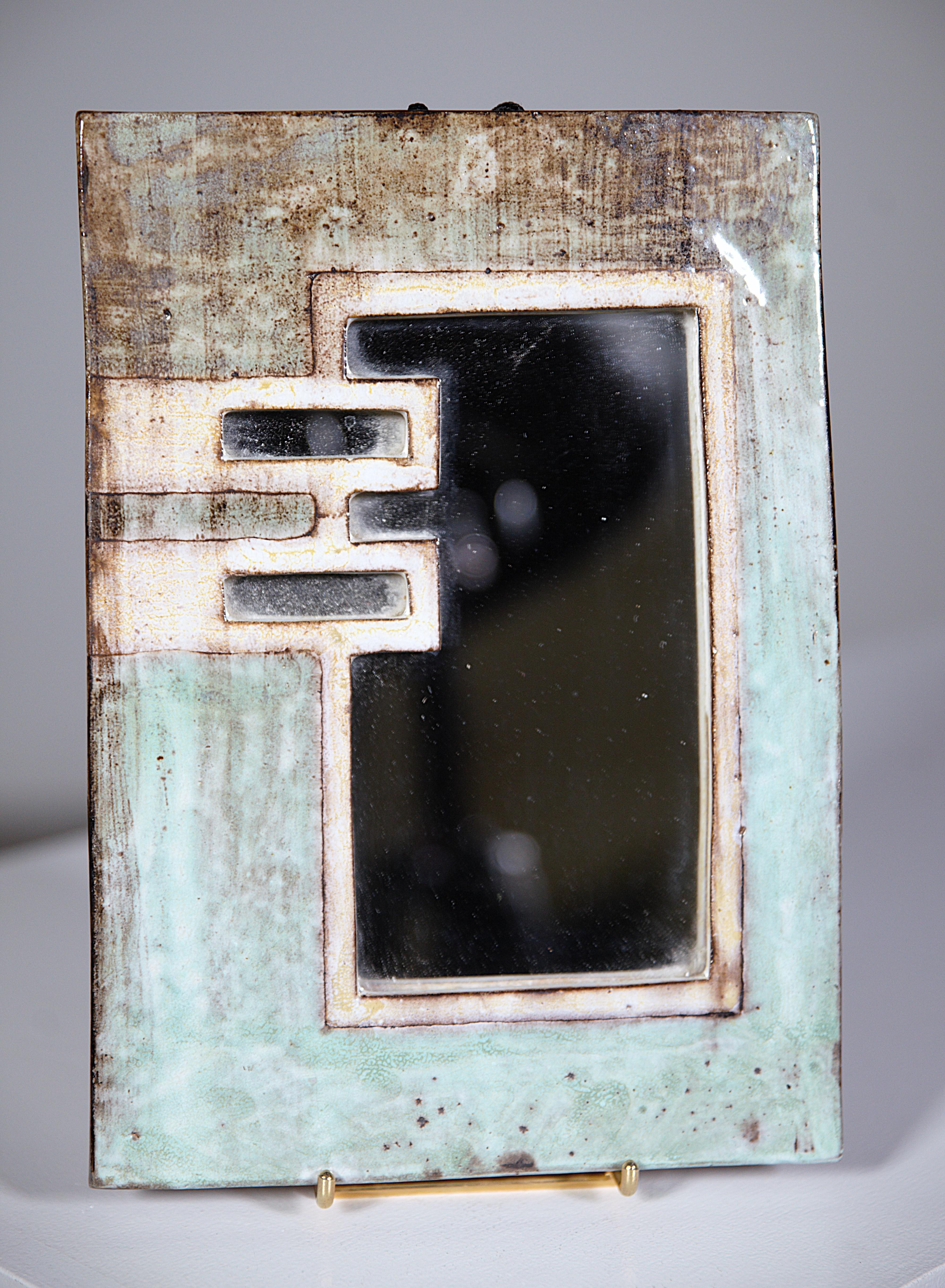 Late 20th Century Ceramic Mirror by Jean Claude Malarmey Vallauris France 1970s For Sale