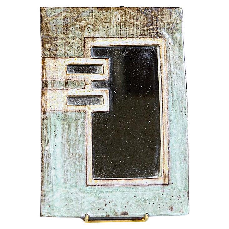 Ceramic Mirror by Jean Claude Malarmey Vallauris France 1970s