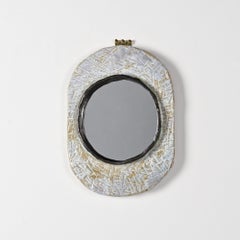 Ceramic mirror by Jean-Pierre Viot, France, circa 1970
