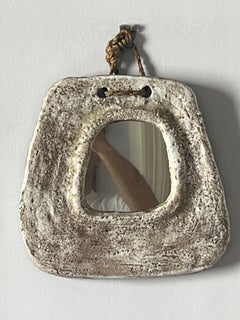 Miroir en céramique de Jean Rivier, Vallauris AM, années 1960 Miroir en céramique de Jean Rivier, Vallauris AM, années 1960