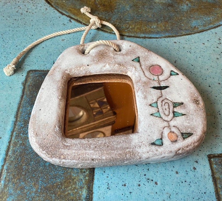 Ceramic Mirror by Jean Rivier, Vallauris, France, 1960s For Sale at 1stDibs