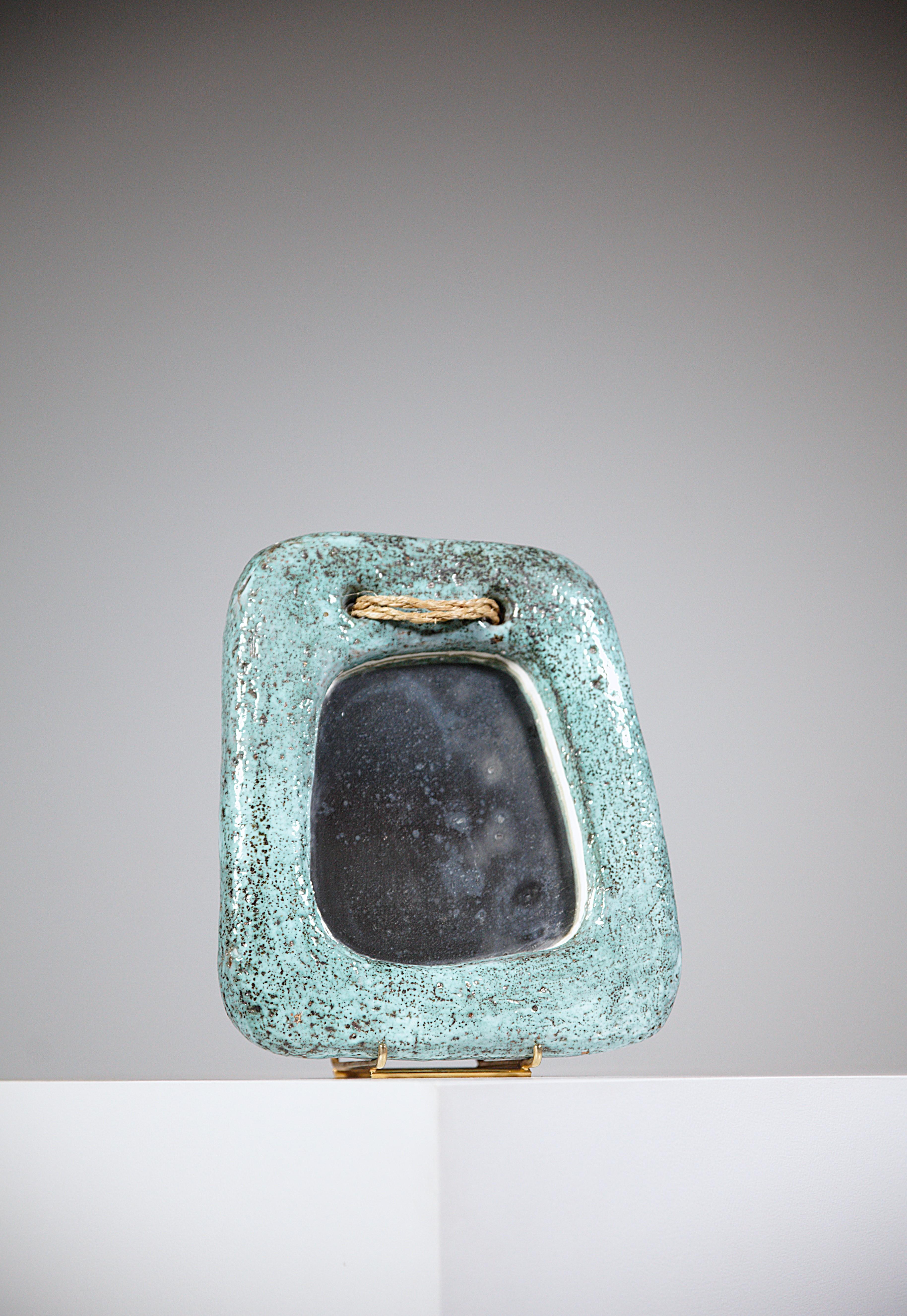 Espejo de cerámica de Jean Rivier Vallauris Francia Años 1960 en Bueno estado para la venta en HYÈRES, FR