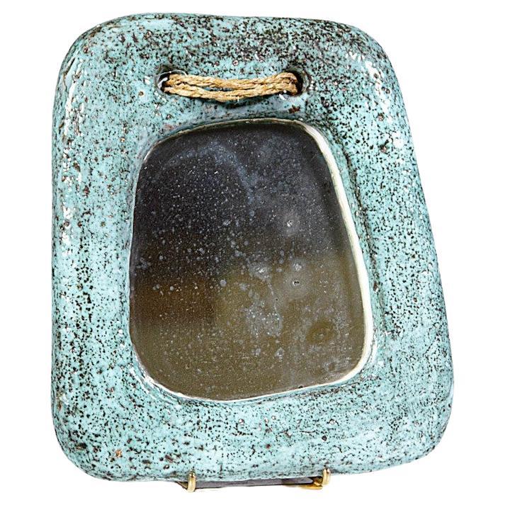 Ceramic Mirror by Jean Rivier Vallauris France 1960s