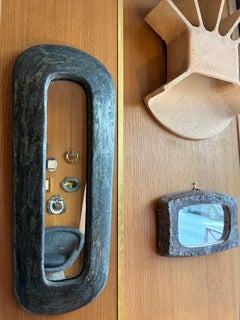 Specchio in ceramica di Juliette Derel, Francia, anni '60
